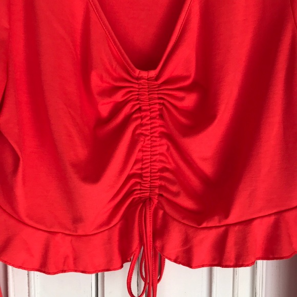 🏵️donated 10/25 Orangish red plus size crop top 4X fall fashion - Picture 3 of 4